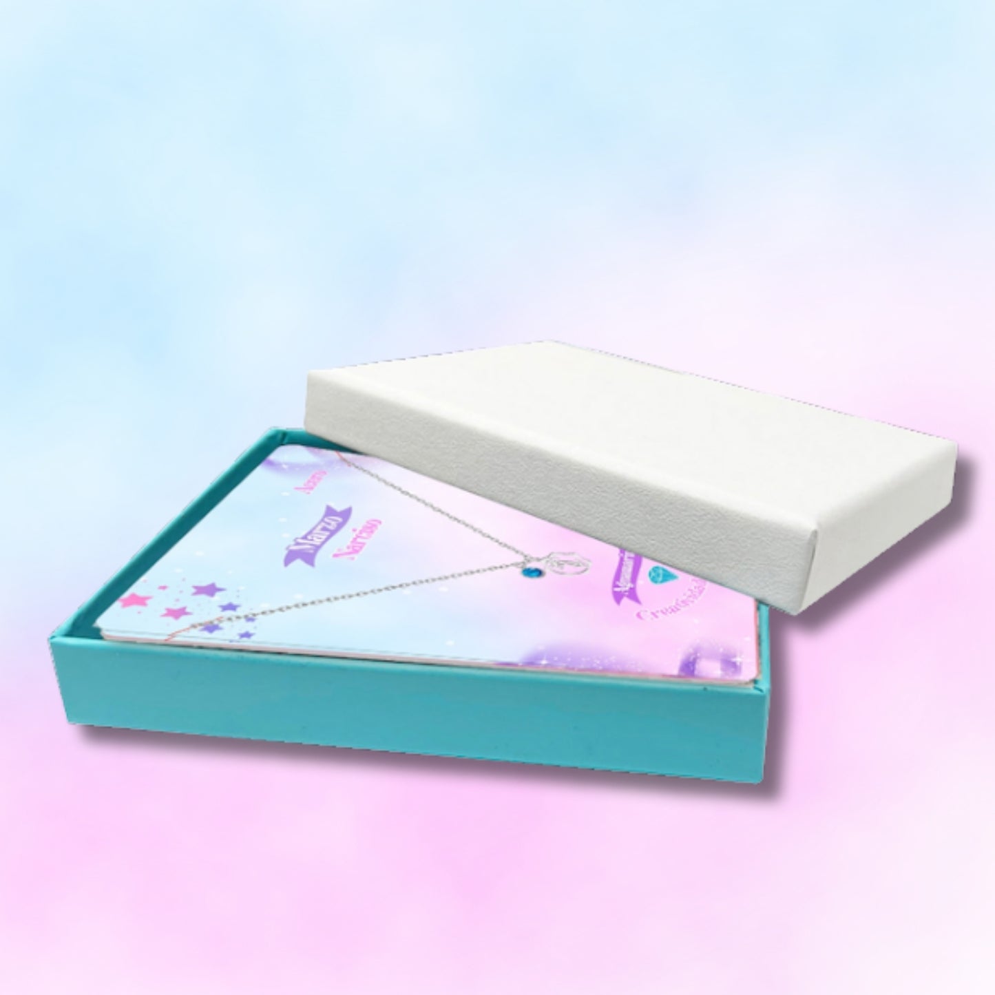 ✨Colgante Piedra y Flor de Nacimiento💐|Corconita con Significado🌈|Acero Inoxidable + Tarjeta + Caja Regalo🎁|Incluye Pulsera 7 Nudos de Protección🔮