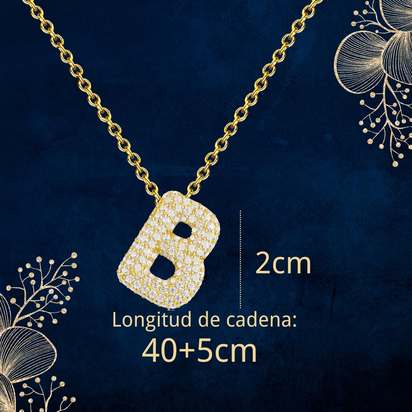 Colgante Letra inicial B con Piedra Circonita