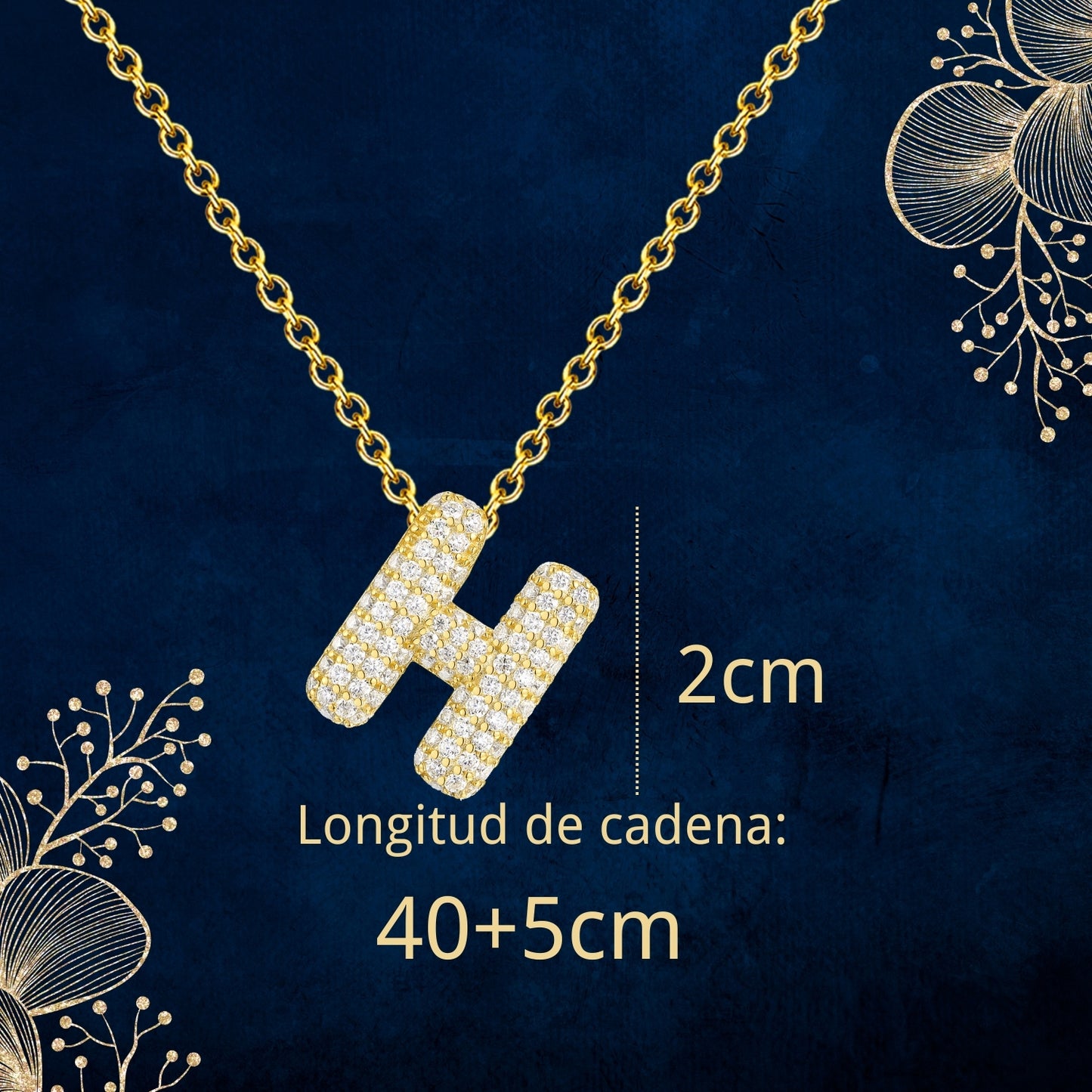 Colgante Letra inicial H con Piedra Circonita