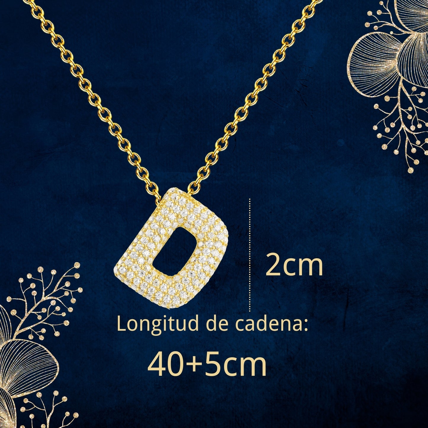 Colgante Letra inicial D con Piedra Circonita