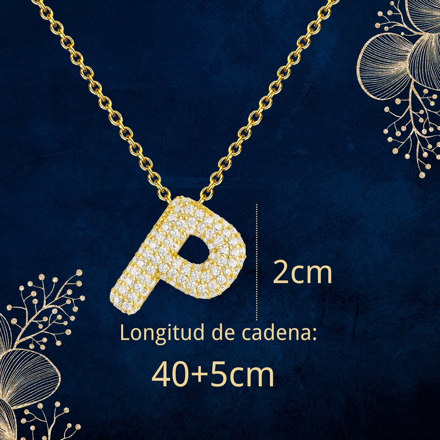 Colgante Letra inicial P con Piedra Circonita