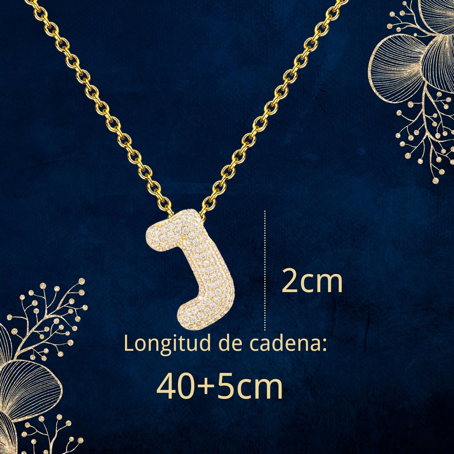 Colgante Letra inicial J con Piedra Circonita