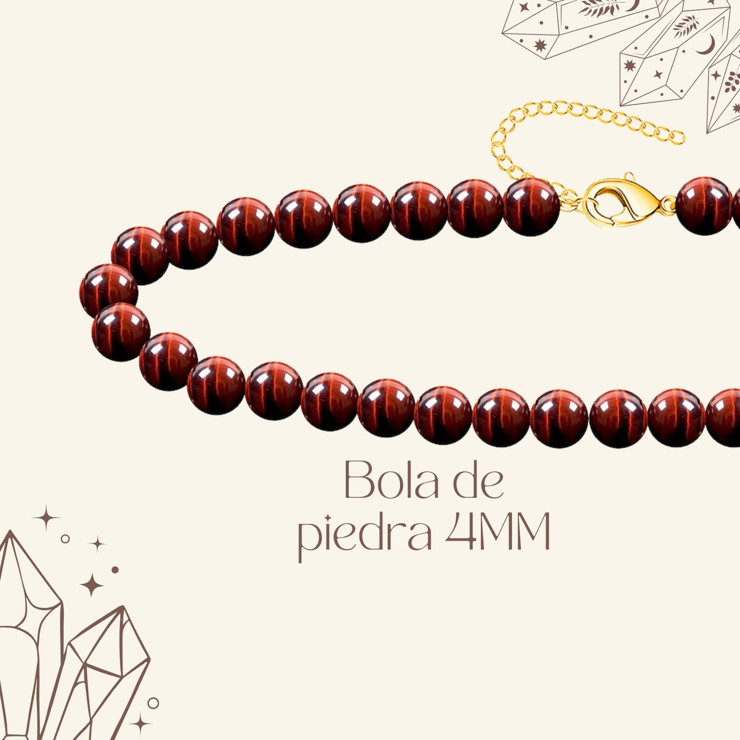 🌿 Pulsera de Piedra Natural 4mm ✨ con Accesorio en Acero Inoxidable 💎 ¡Incluye Pulsera 7 Nudos de Regalo! 🎁