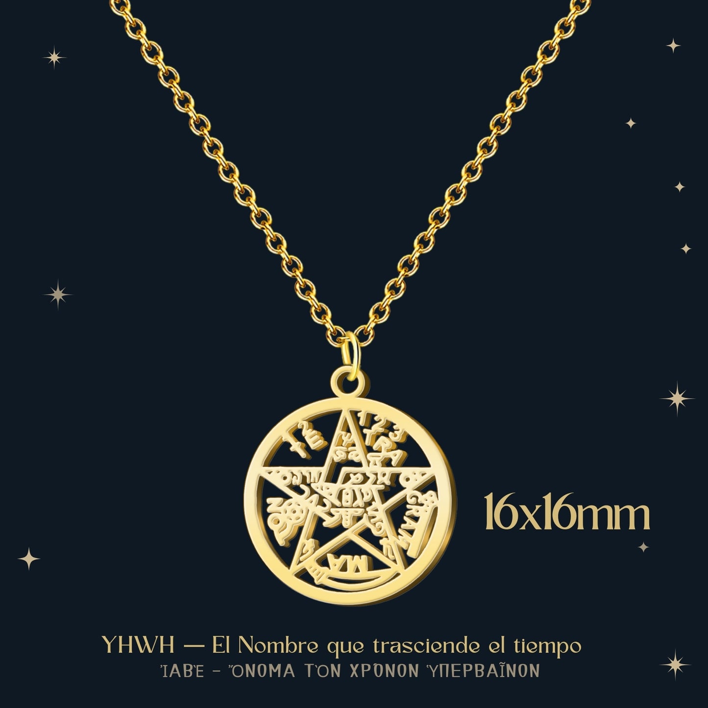 Colgante Tetragramaton Acero color Dorado