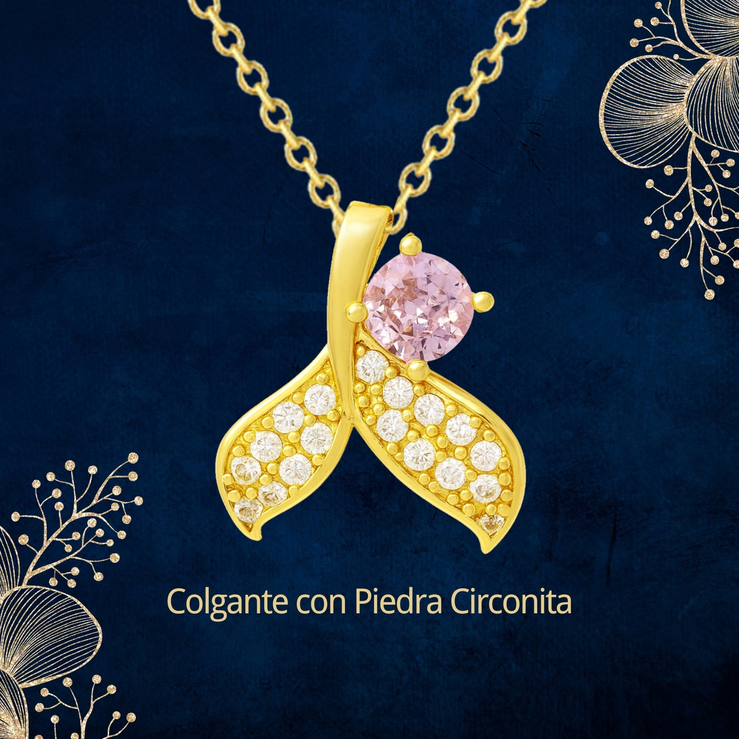 Collar Acero y colgante Cobre con Piedra Circonita para Regalar a Hija