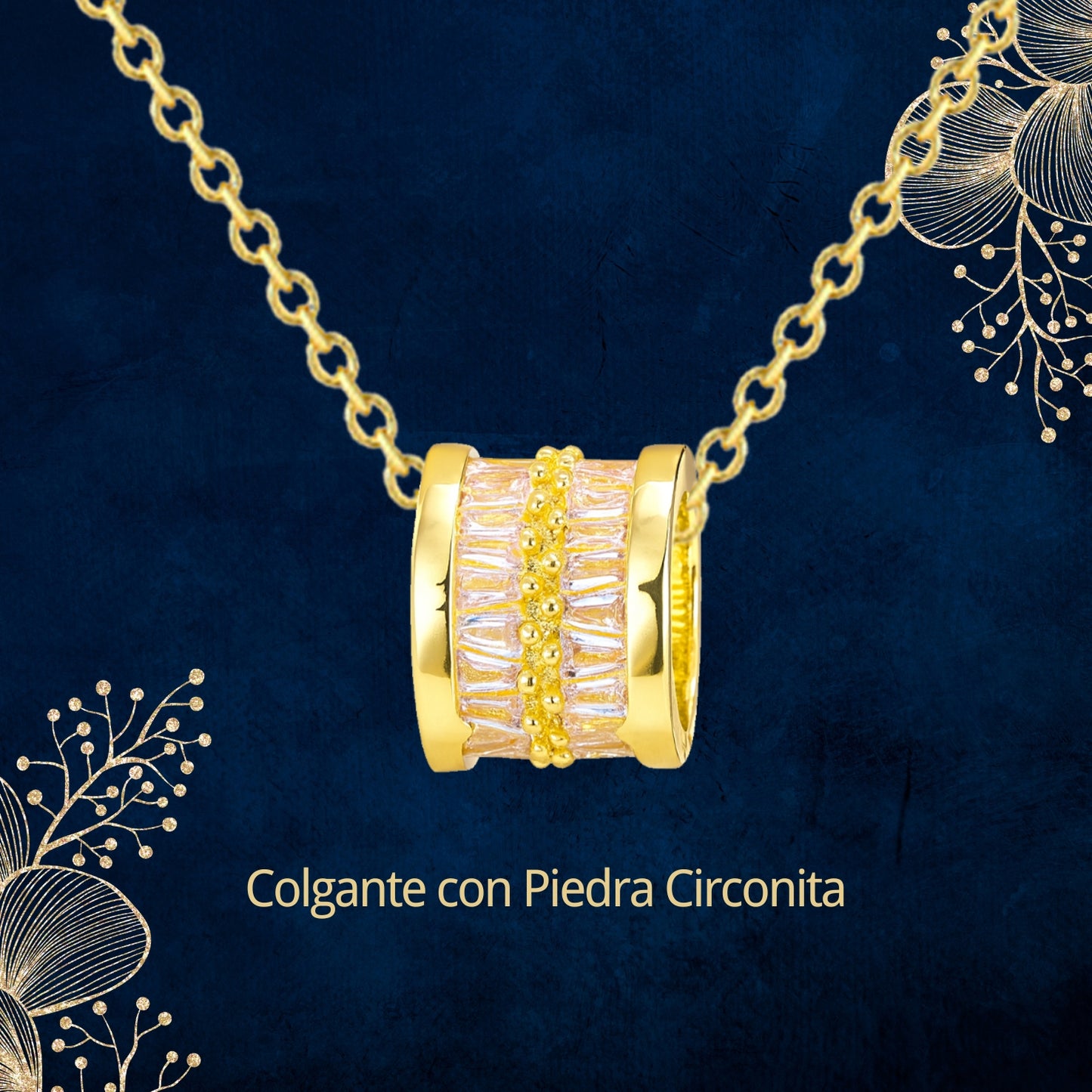 Collar Acero y colgante Cobre con Piedra Circonita para Regalar a Tía