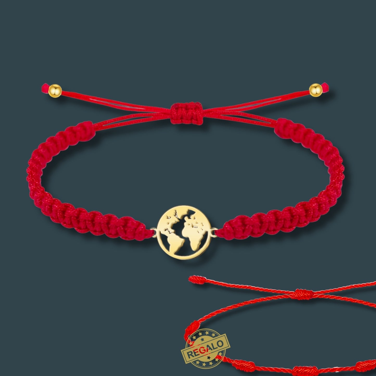Pulsera Hilo Destino Roja Hecho a Mano 🧵 con Amuleto de Suerte y Protección 🍀 en Acero Inoxidable 💎 ¡Incluye Pulsera 7 Nudos de Regalo! 🎁