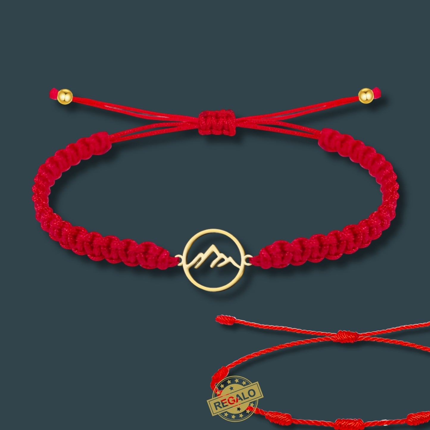 Pulsera Hilo Destino Roja Hecho a Mano 🧵 con Amuleto de Suerte y Protección 🍀 en Acero Inoxidable 💎 ¡Incluye Pulsera 7 Nudos de Regalo! 🎁