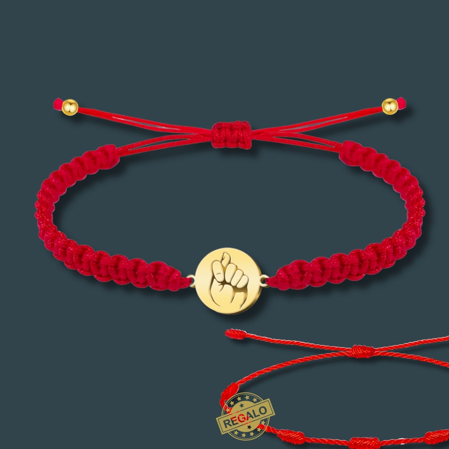 Pulsera Hilo Destino Roja Hecho a Mano 🧵 con Amuleto de Suerte y Protección 🍀 en Acero Inoxidable 💎 ¡Incluye Pulsera 7 Nudos de Regalo! 🎁