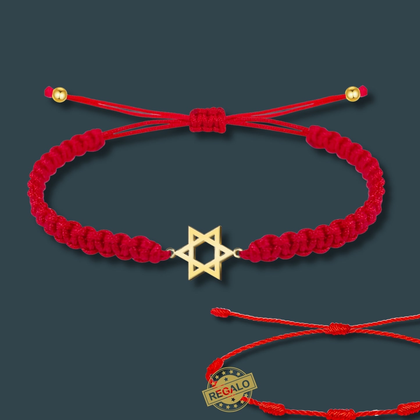 Pulsera Hilo Destino Roja Hecho a Mano 🧵 con Amuleto de Suerte y Protección 🍀 en Acero Inoxidable 💎 ¡Incluye Pulsera 7 Nudos de Regalo! 🎁