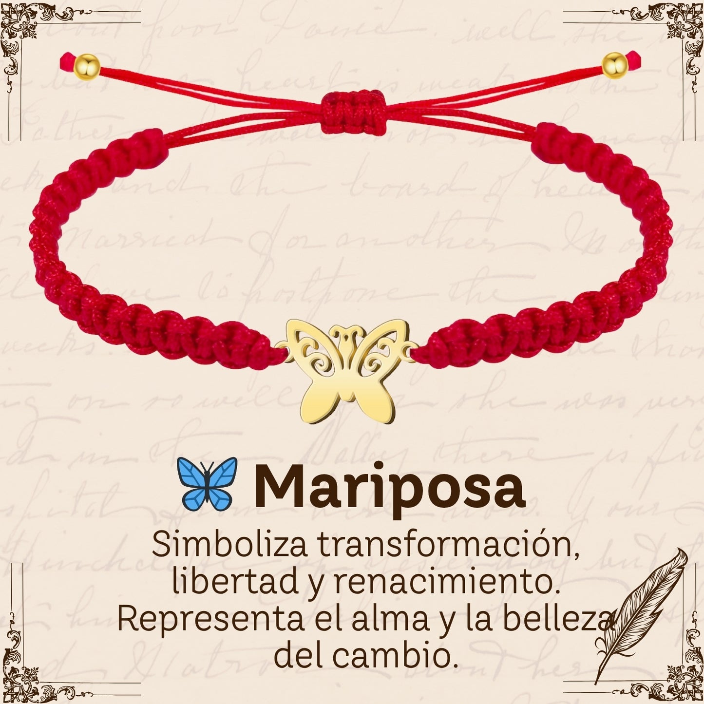 Pulsera Hilo Destino Roja Hecho a Mano 🧵 con Amuleto de Suerte y Protección 🍀 en Acero Inoxidable 💎
