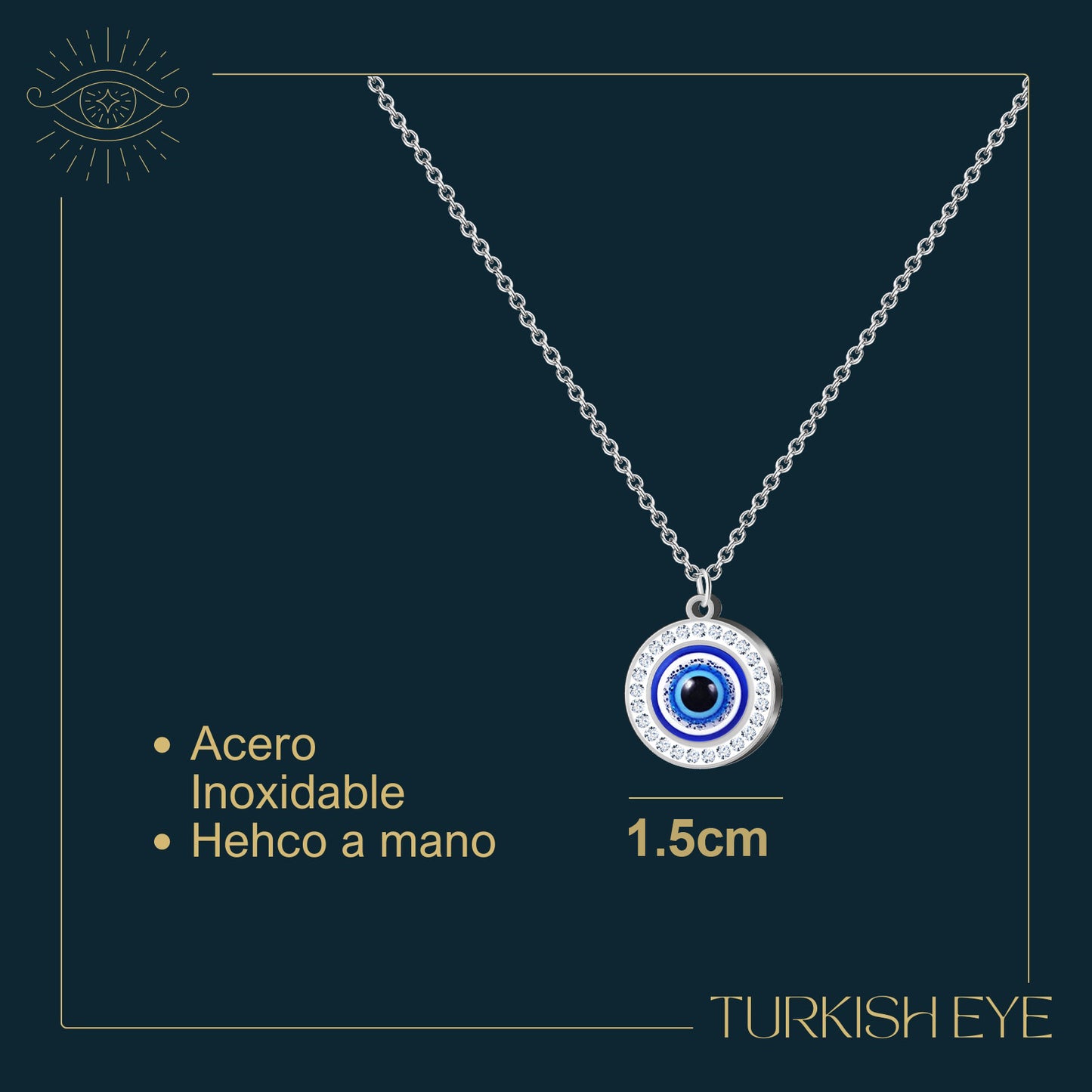Collar Ojo turco Acero color Plateado