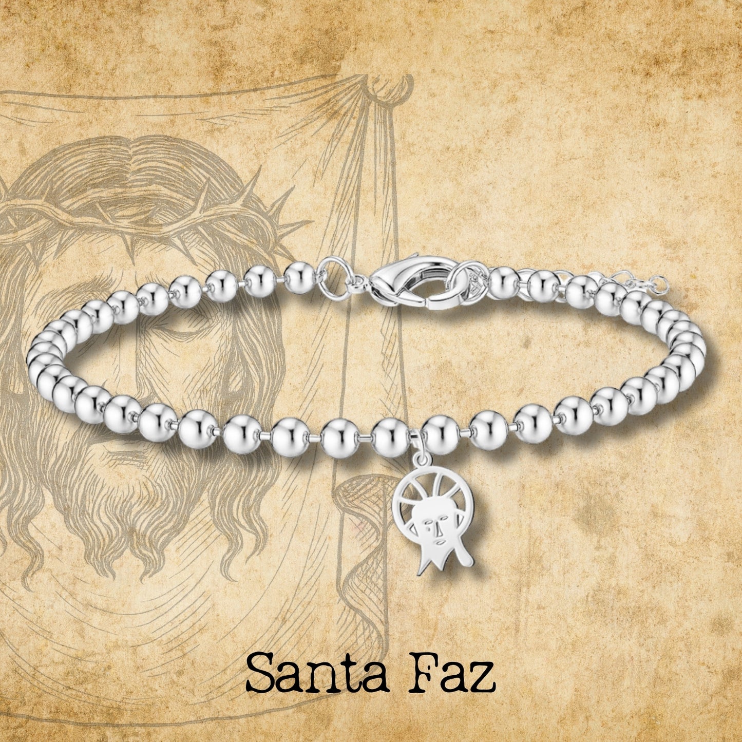 Pulsera Santa Faz de Alicante Acero Plateado