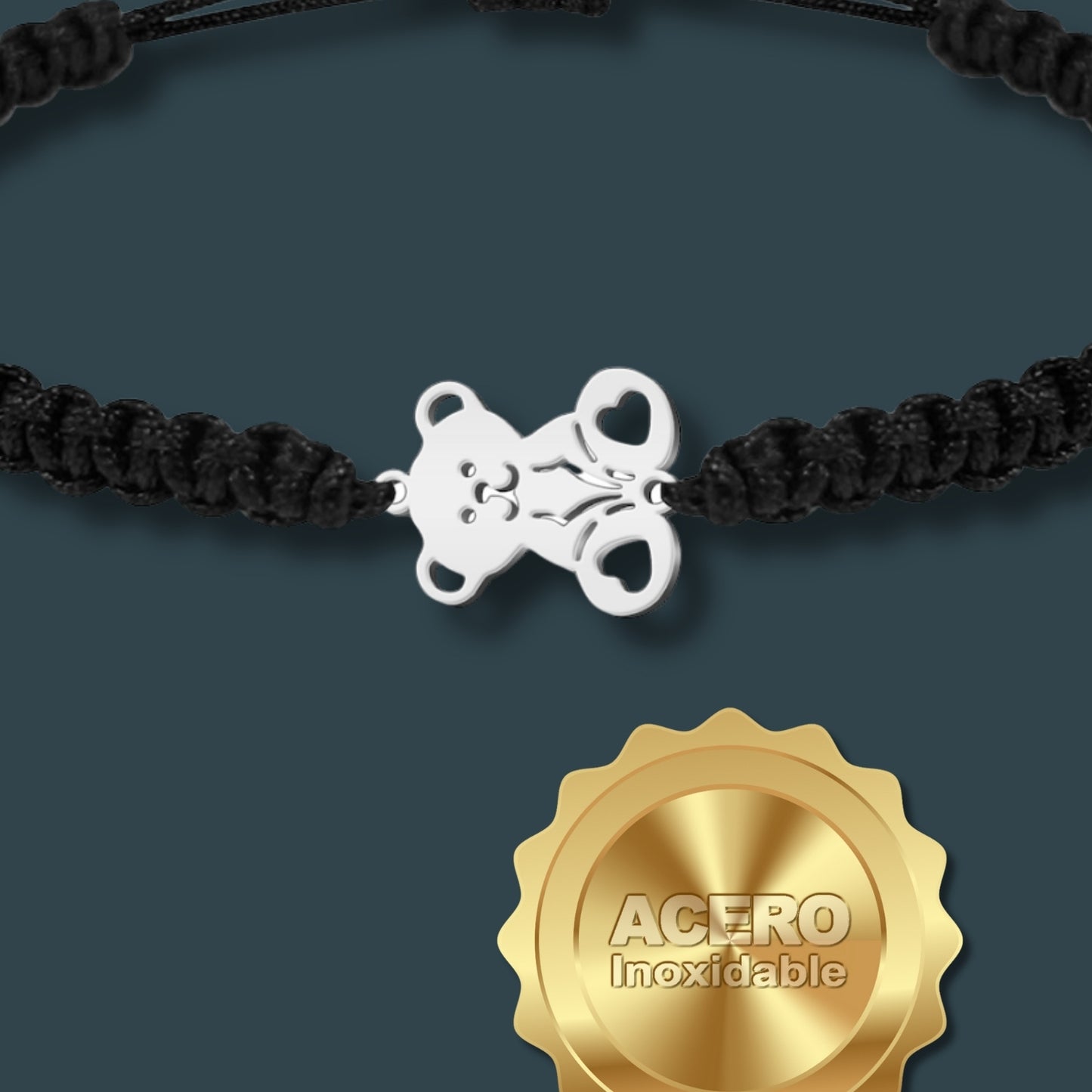 ✨Pulsera de Hilo Trenzado Hecha a Mano 🧵 con Amuleto de Suerte y Protección 🍀 Acero Inoxidable 💎 ¡Incluye Pulsera 7 Nudos de Regalo! 🎁