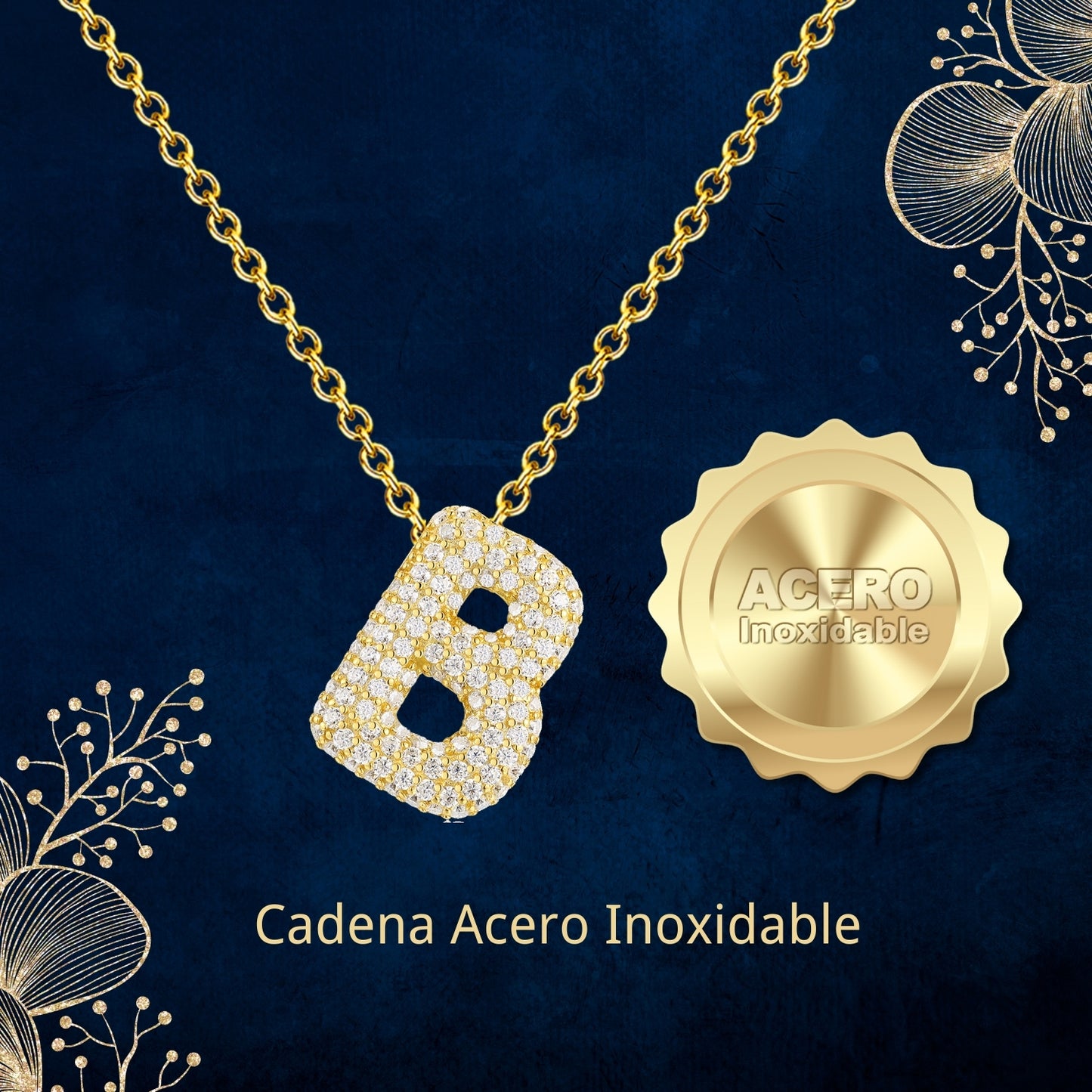 Colgante Letra inicial B con Piedra Circonita