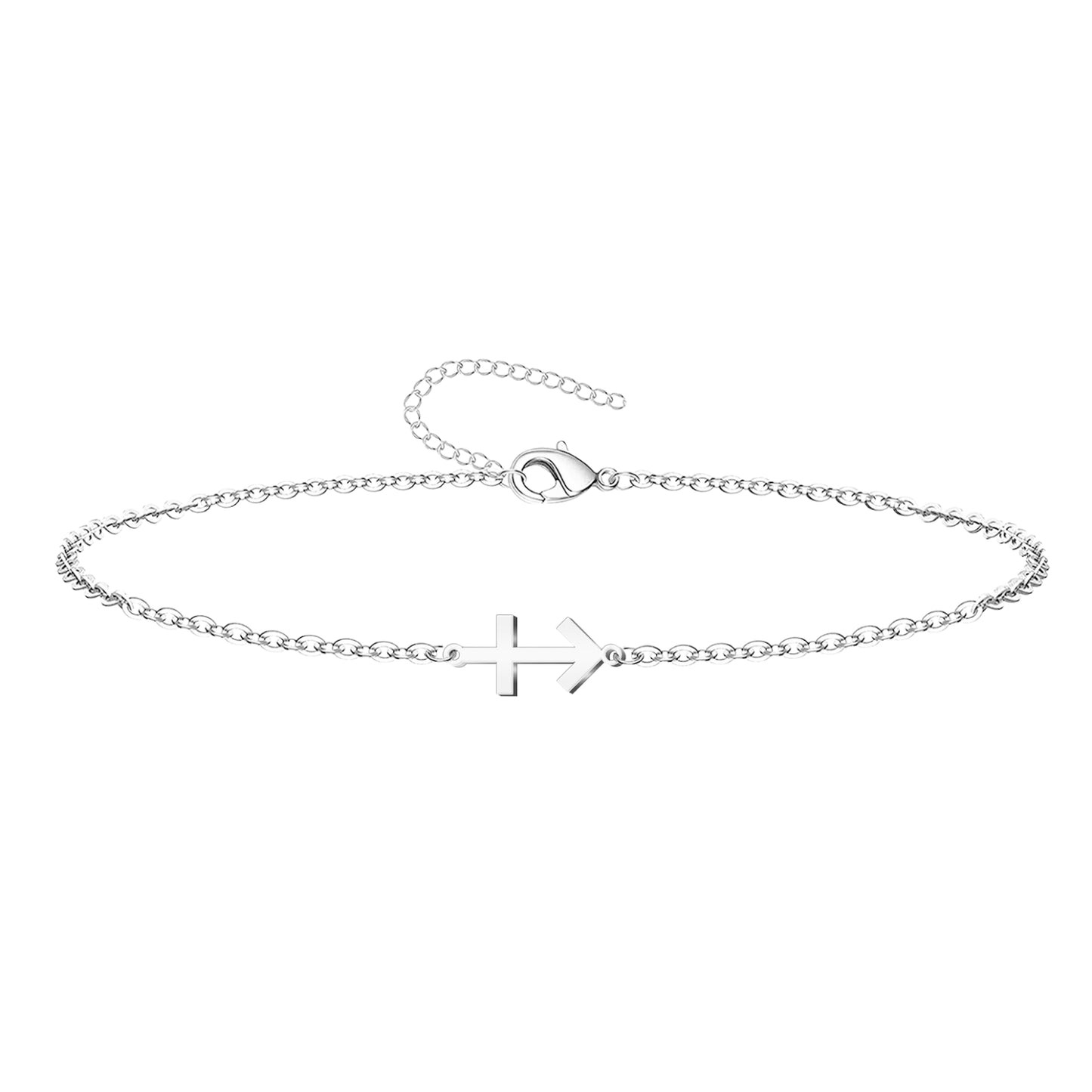 Pulsera Cruz Contra Mal Acero inoxidable color Plateado
