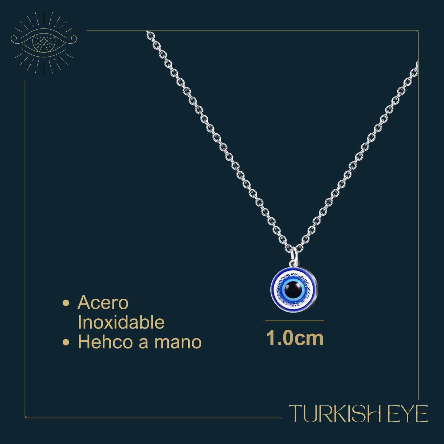 Collar Ojo turco Acero color Plateado