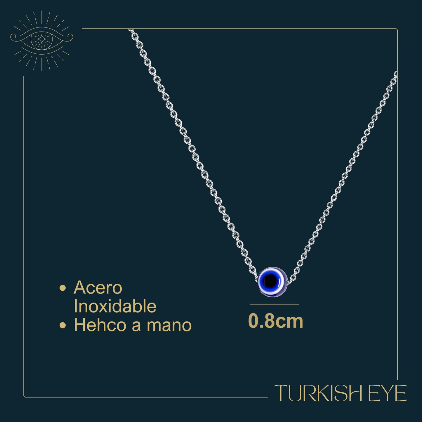 Collar Ojo turco Acero color Plateado