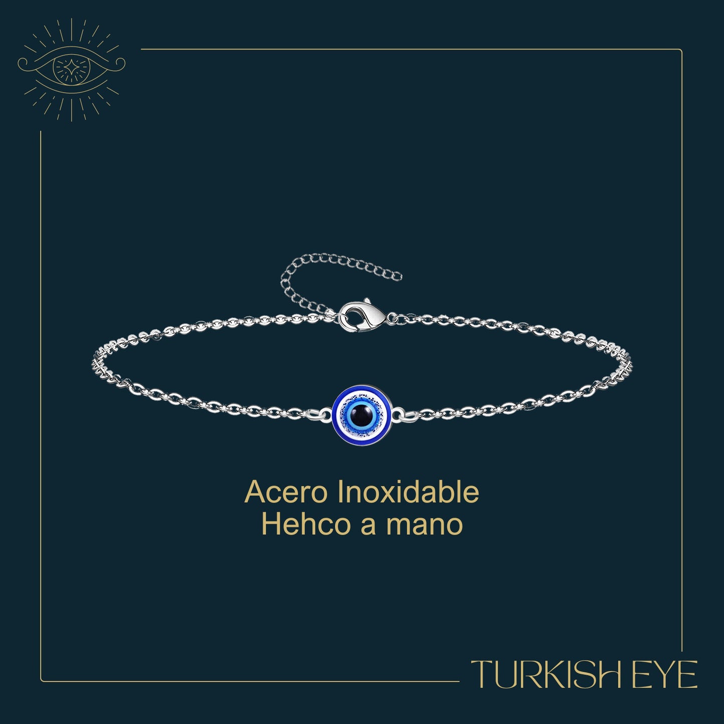 Pulsera Ojo turco Acero color Plateado