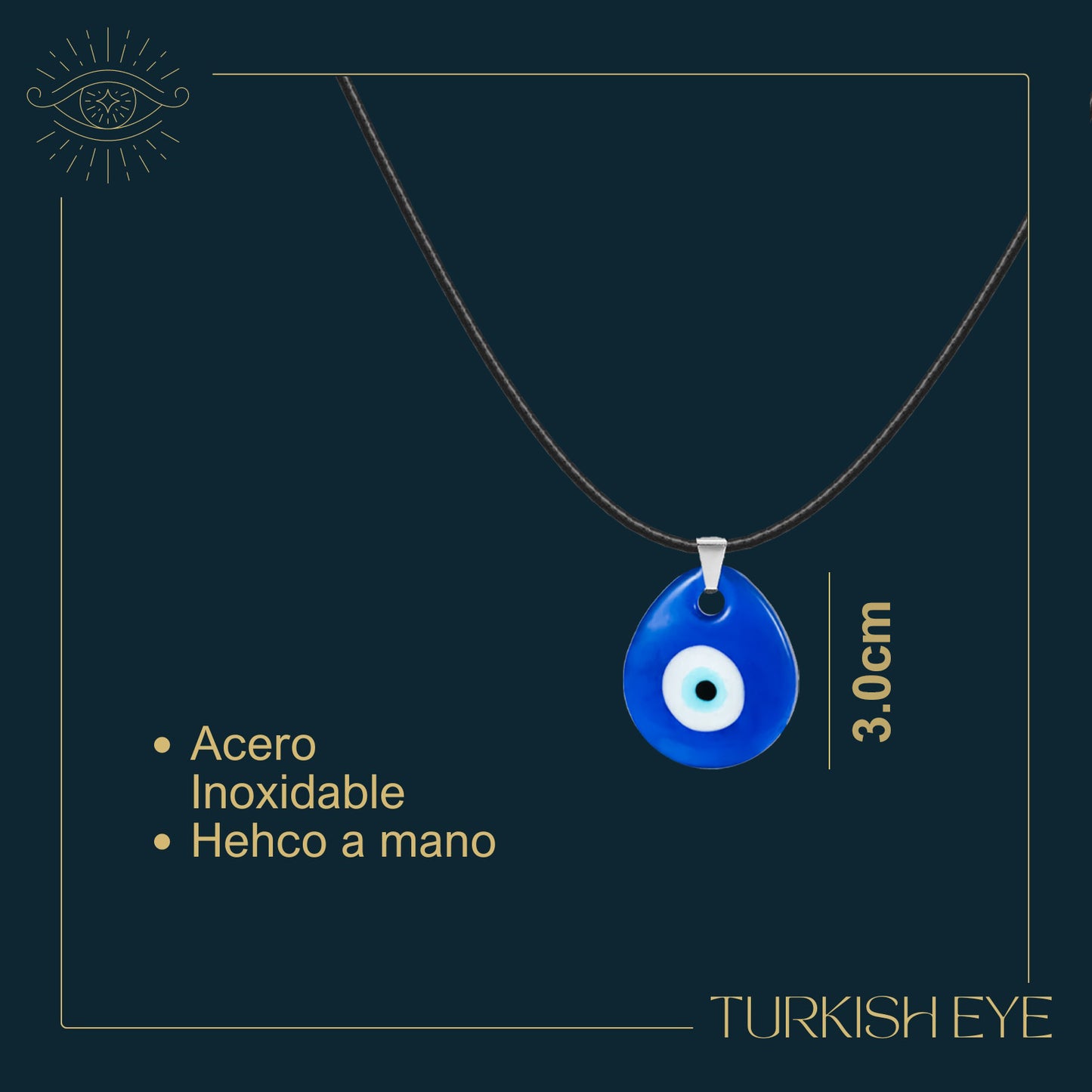 Collar Ojo turco Acero color Plateado