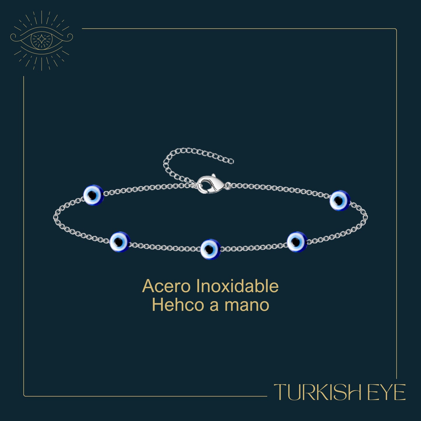 Pulsera Ojo turco Acero color Plateado