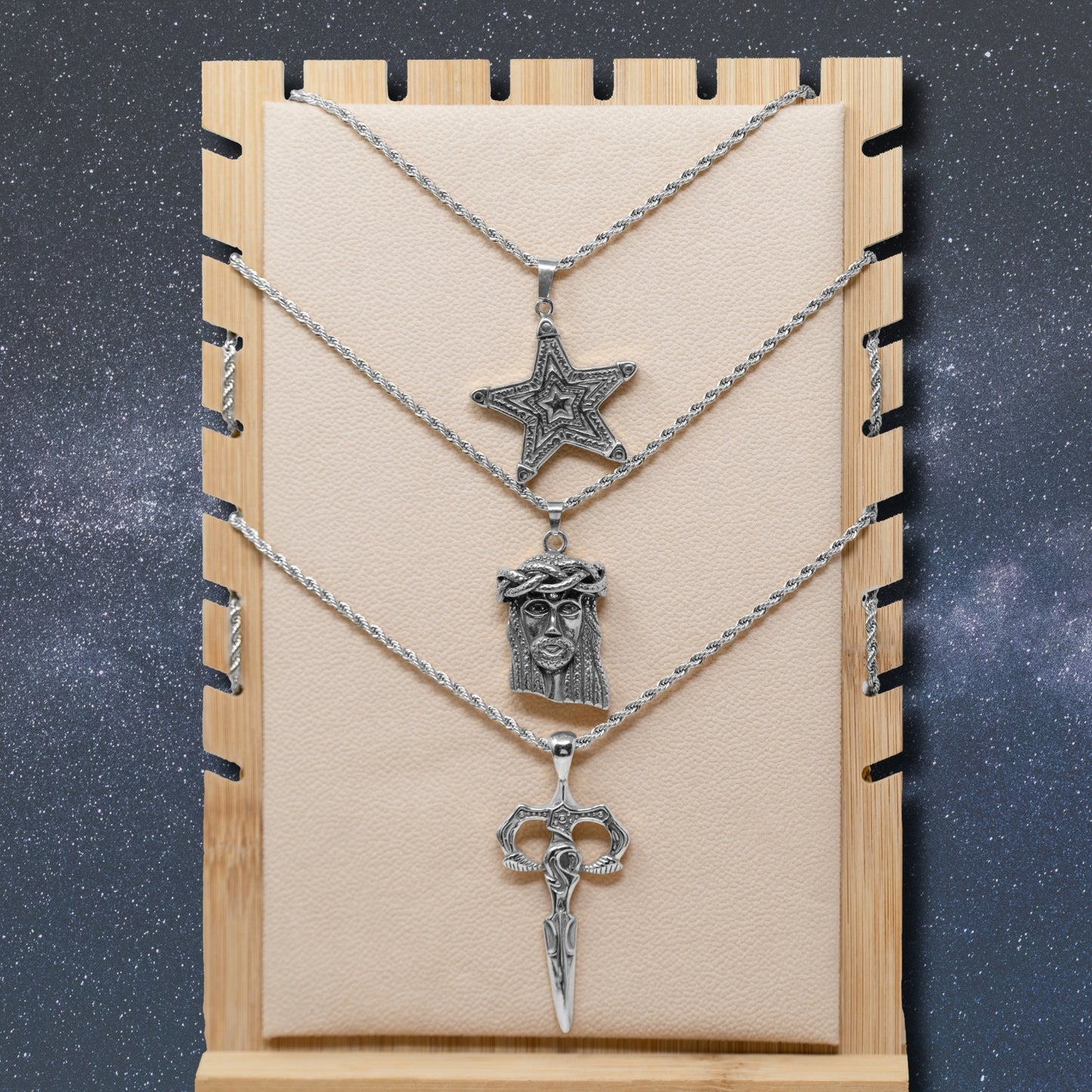 💥 Collar para Hombre en Acero Inoxidable Color Plateado 💎 Estilo Urbano Hip Hop 🔗 Cadena de 60 cm para Look Moderno y Atrevido