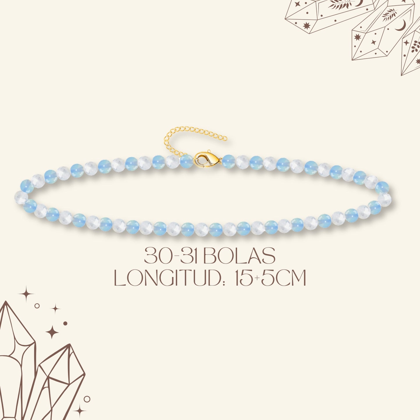 🌿 Pulsera de Piedra Natural 4mm Multicolores ✨ con Accesorio en Acero Inoxidable 💎 ¡Incluye Pulsera 7 Nudos de Regalo! 🎁