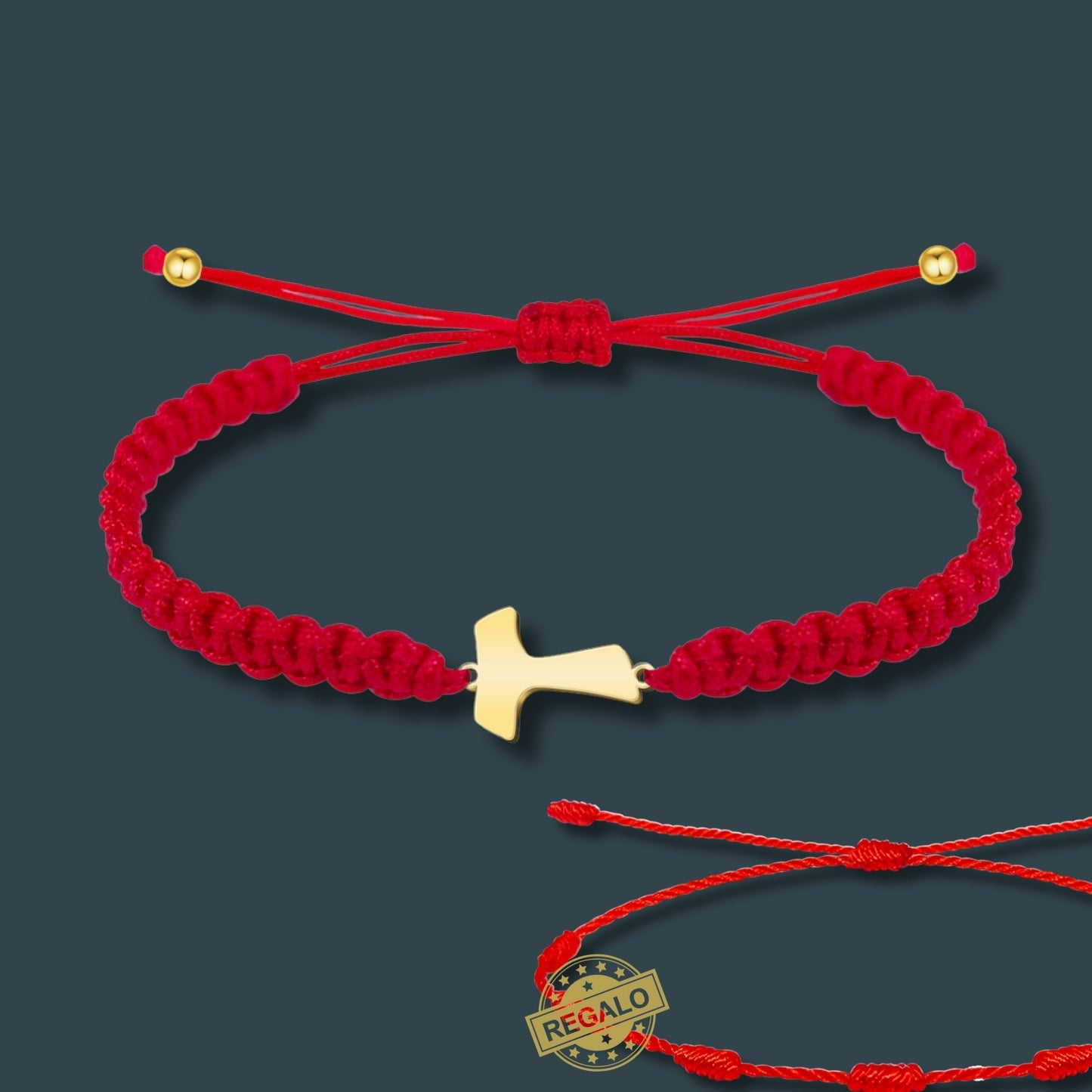 Pulsera Hilo Destino Roja Hecho a Mano 🧵 con Amuleto de Suerte y Protección 🍀 en Acero Inoxidable 💎 ¡Incluye Pulsera 7 Nudos de Regalo! 🎁