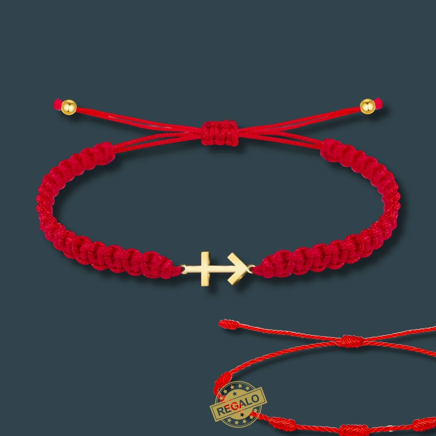 Pulsera Hilo Destino Roja Hecho a Mano 🧵 con Amuleto de Suerte y Protección 🍀 en Acero Inoxidable 💎 ¡Incluye Pulsera 7 Nudos de Regalo! 🎁