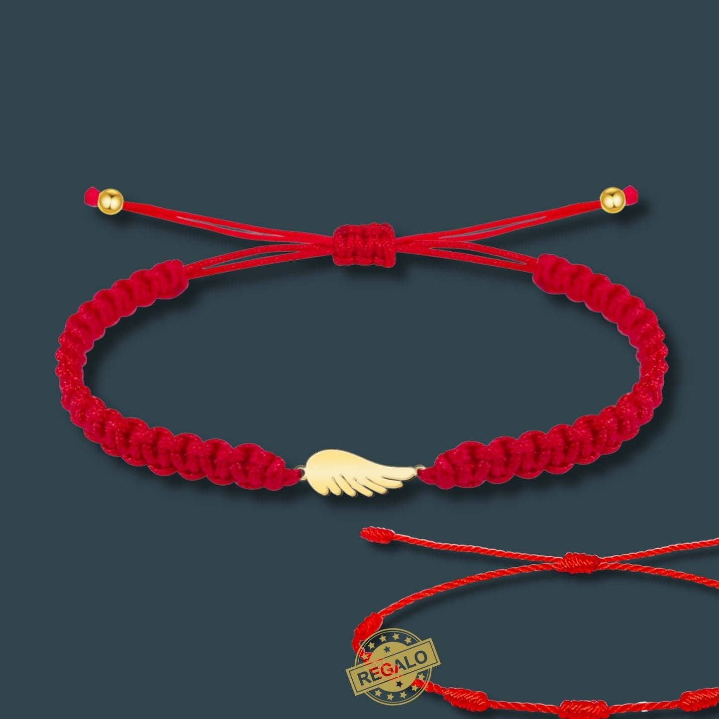 Pulsera Hilo Destino Roja Hecho a Mano 🧵 con Amuleto de Suerte y Protección 🍀 en Acero Inoxidable 💎 ¡Incluye Pulsera 7 Nudos de Regalo! 🎁