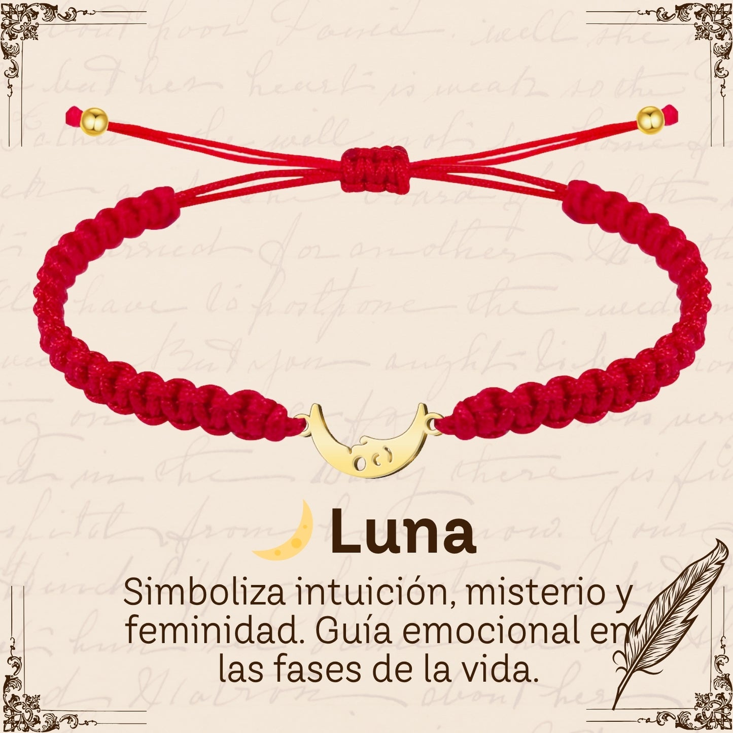 Pulsera Hilo Destino Roja Hecho a Mano 🧵 con Amuleto de Suerte y Protección 🍀 en Acero Inoxidable 💎