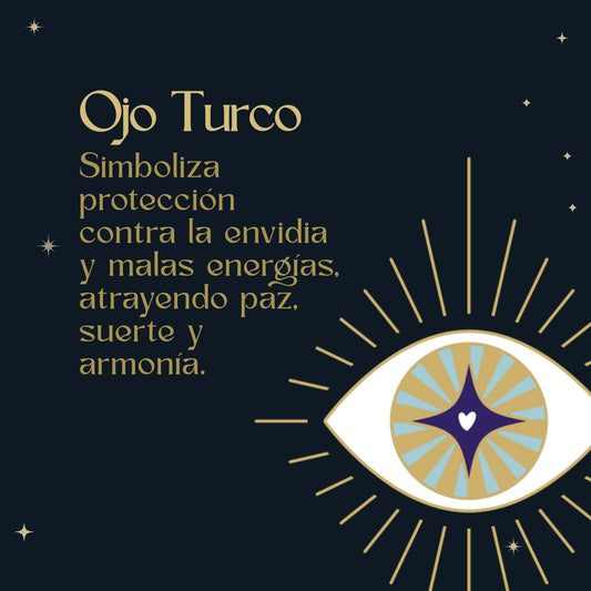 Pulsera Tetragrammatón y Nudo de Bruja con Ojo Turco en Acero Dorado - cotigo