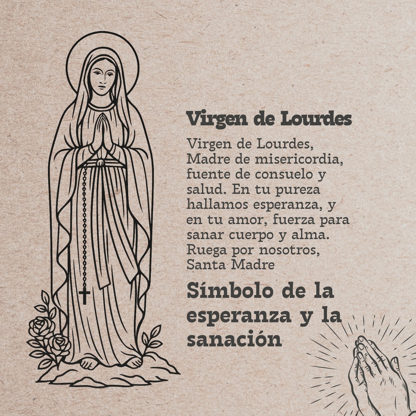Pulsera 7 nudos con VIRGEN DE LOURDES Dorado