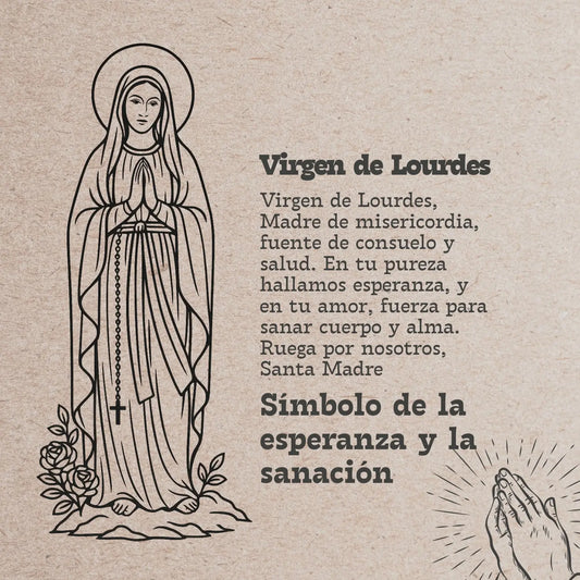 Llavero de Madera con Virgen de Lourdes - cotigo