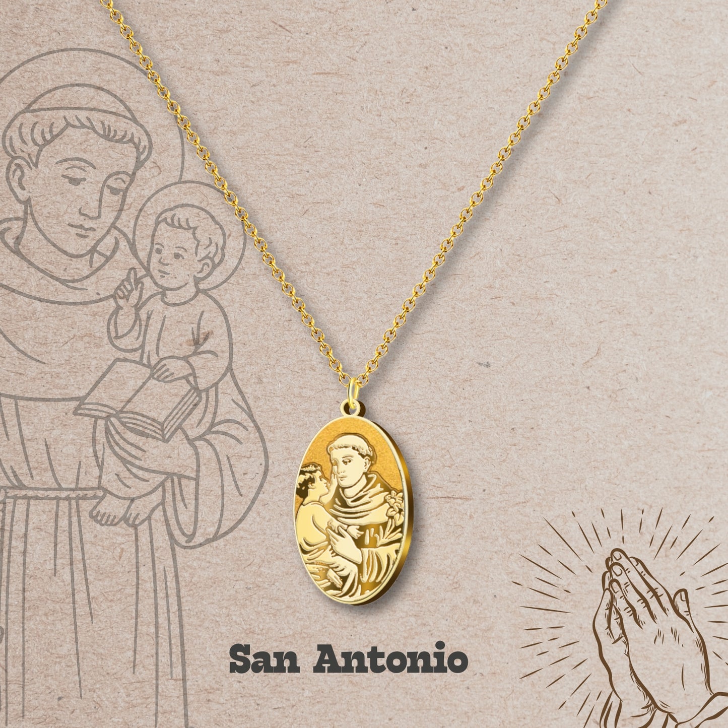 Colgante Acero SAN ANTONIO color Dorado