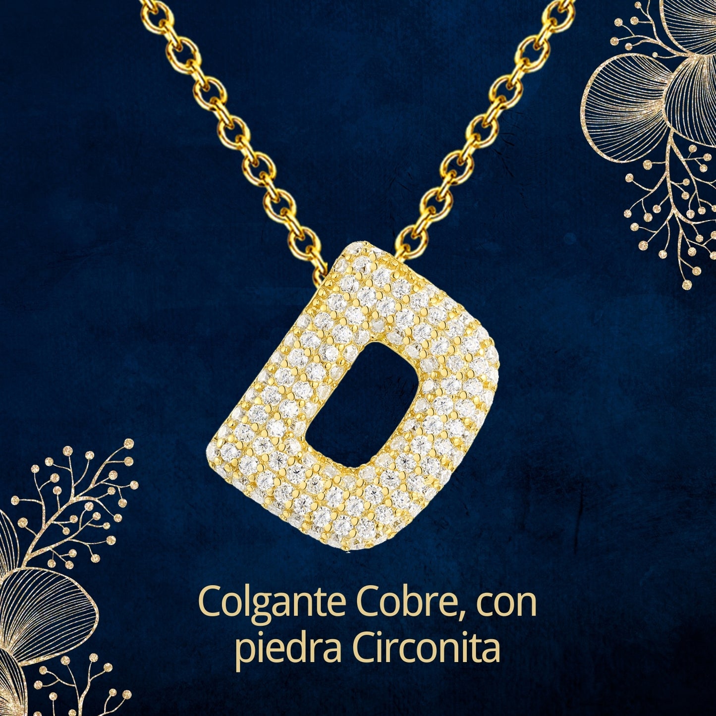Colgante Letra inicial D con Piedra Circonita