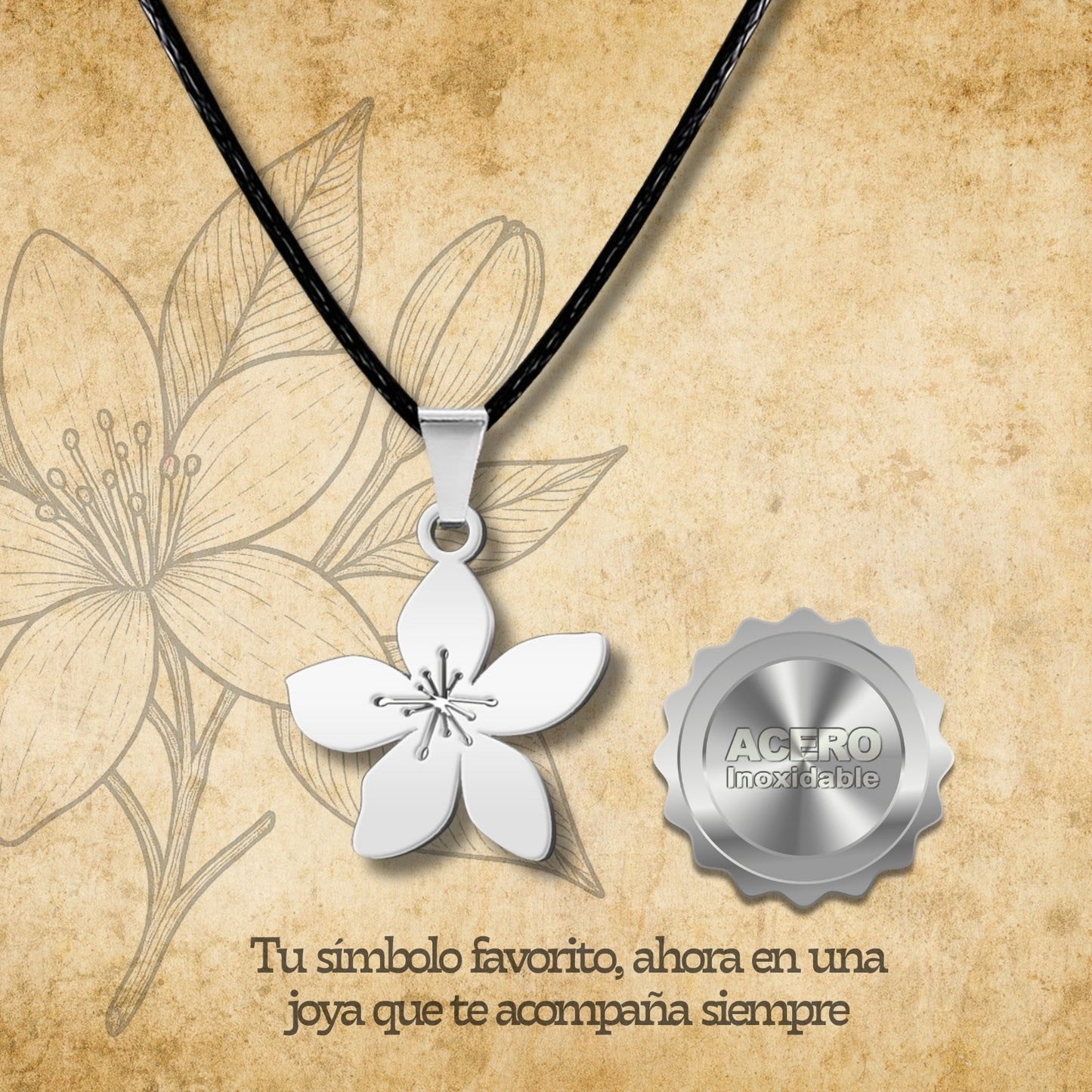 colgante Flor de azahar Acero Plateado