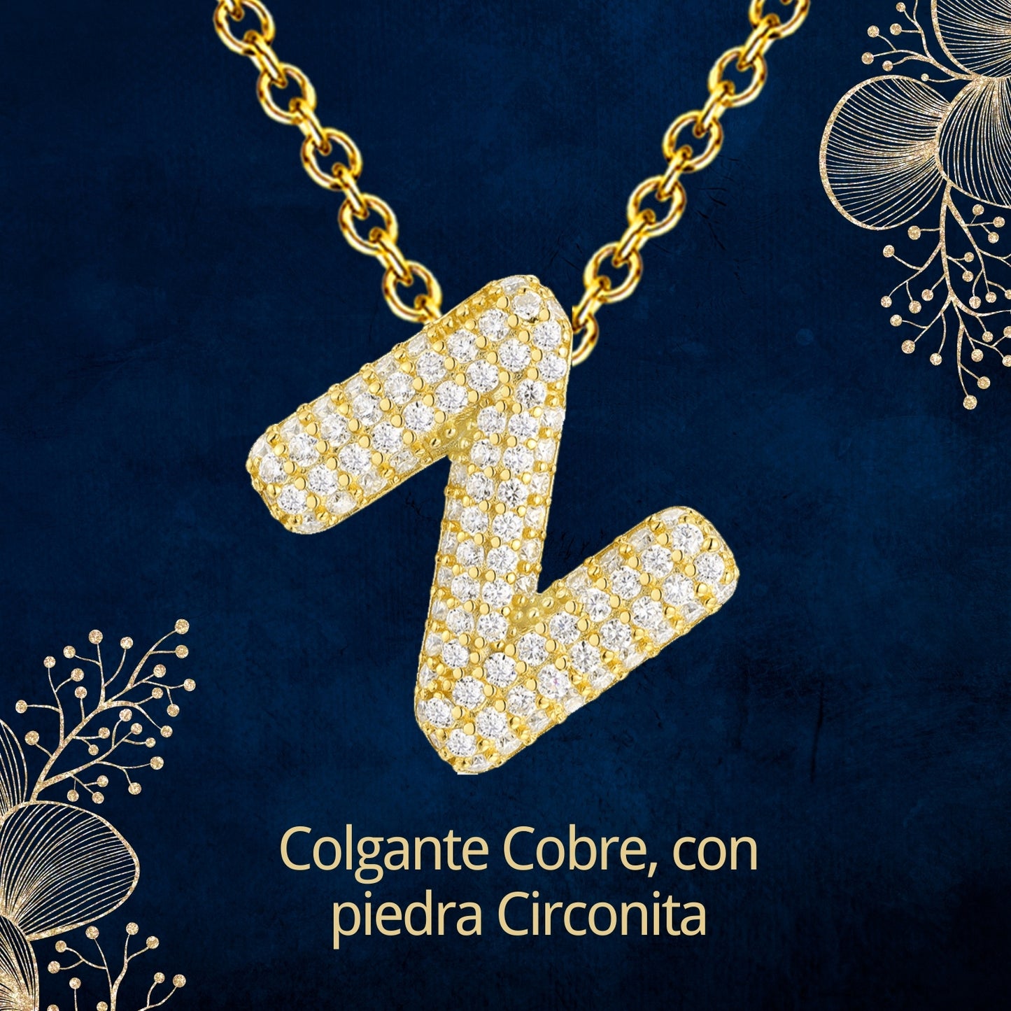 Colgante Letra inicial Z con Piedra Circonita