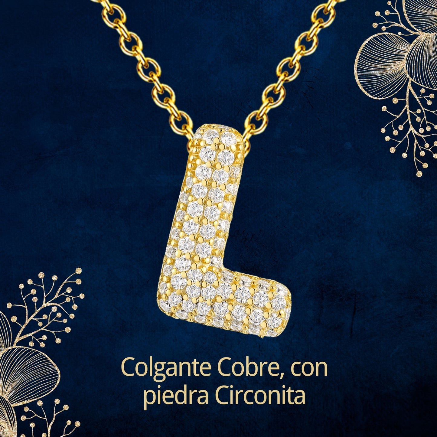 Colgante Letra inicial L con Piedra Circonita