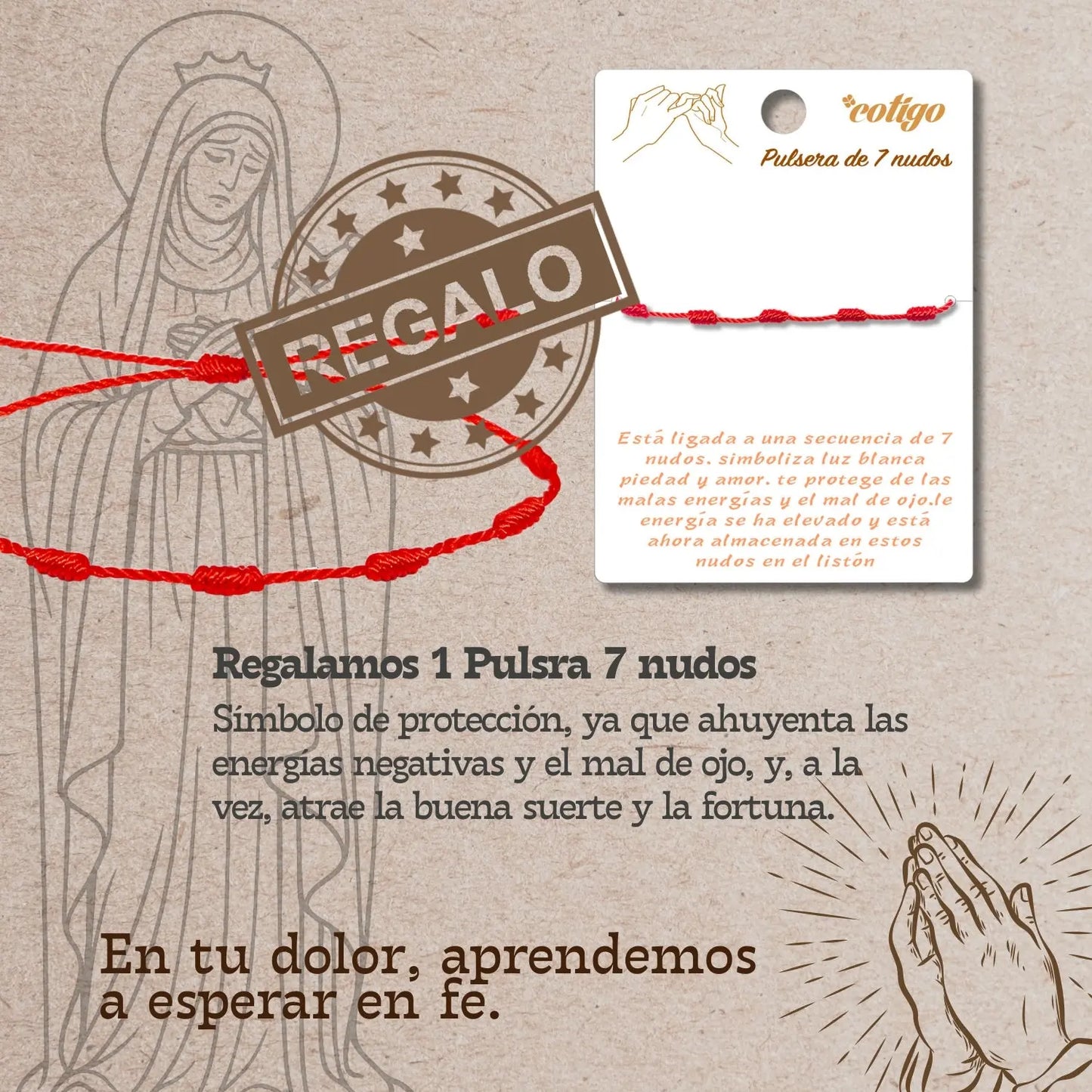 Llavero de Madera con Virgen de la Soledad - cotigo