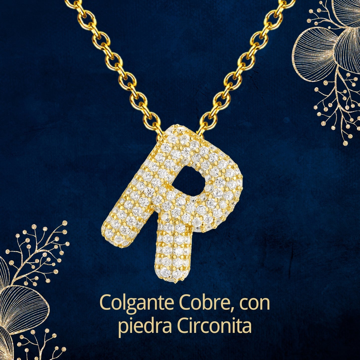 Colgante Letra inicial R con Piedra Circonita