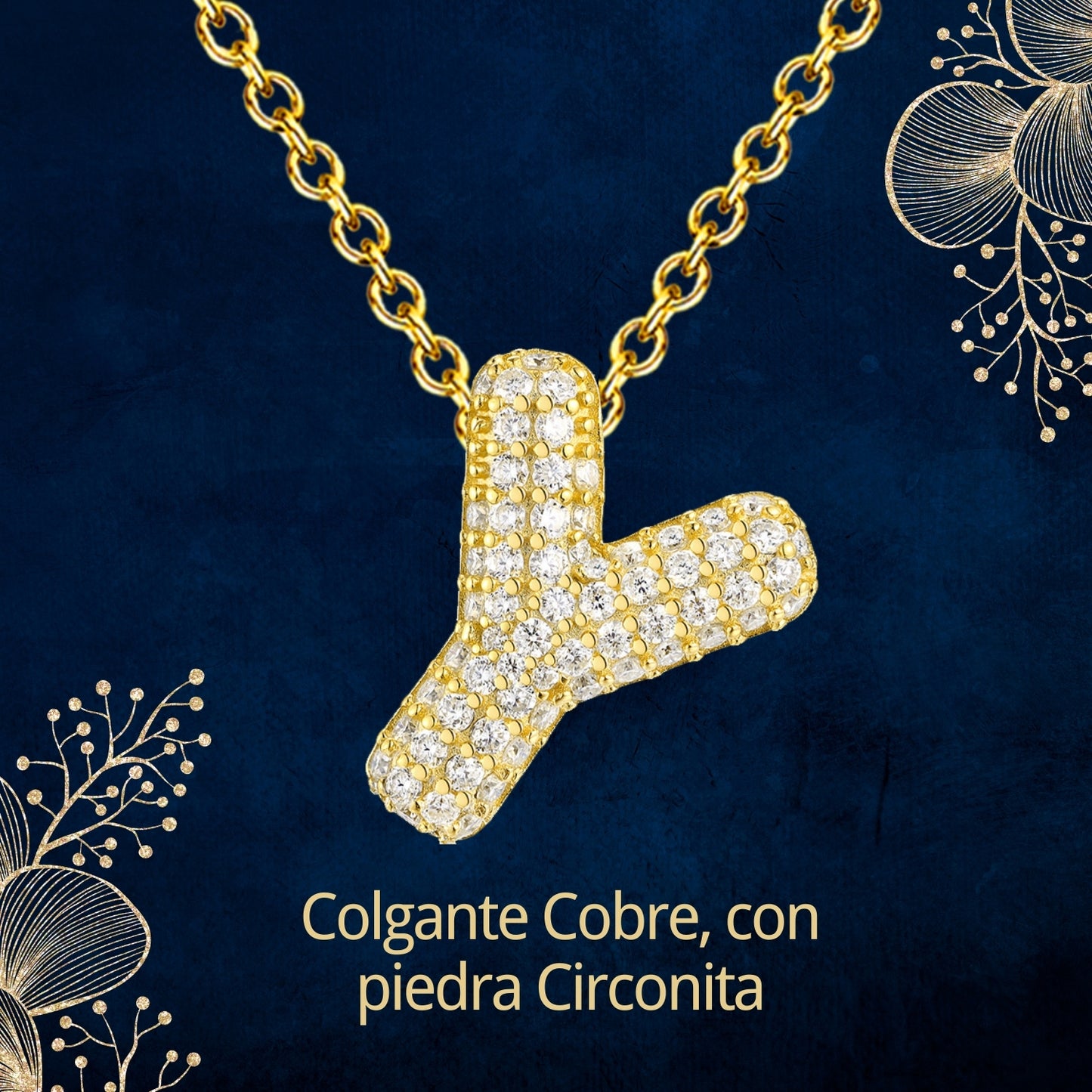 Colgante Letra inicial Y con Piedra Circonita