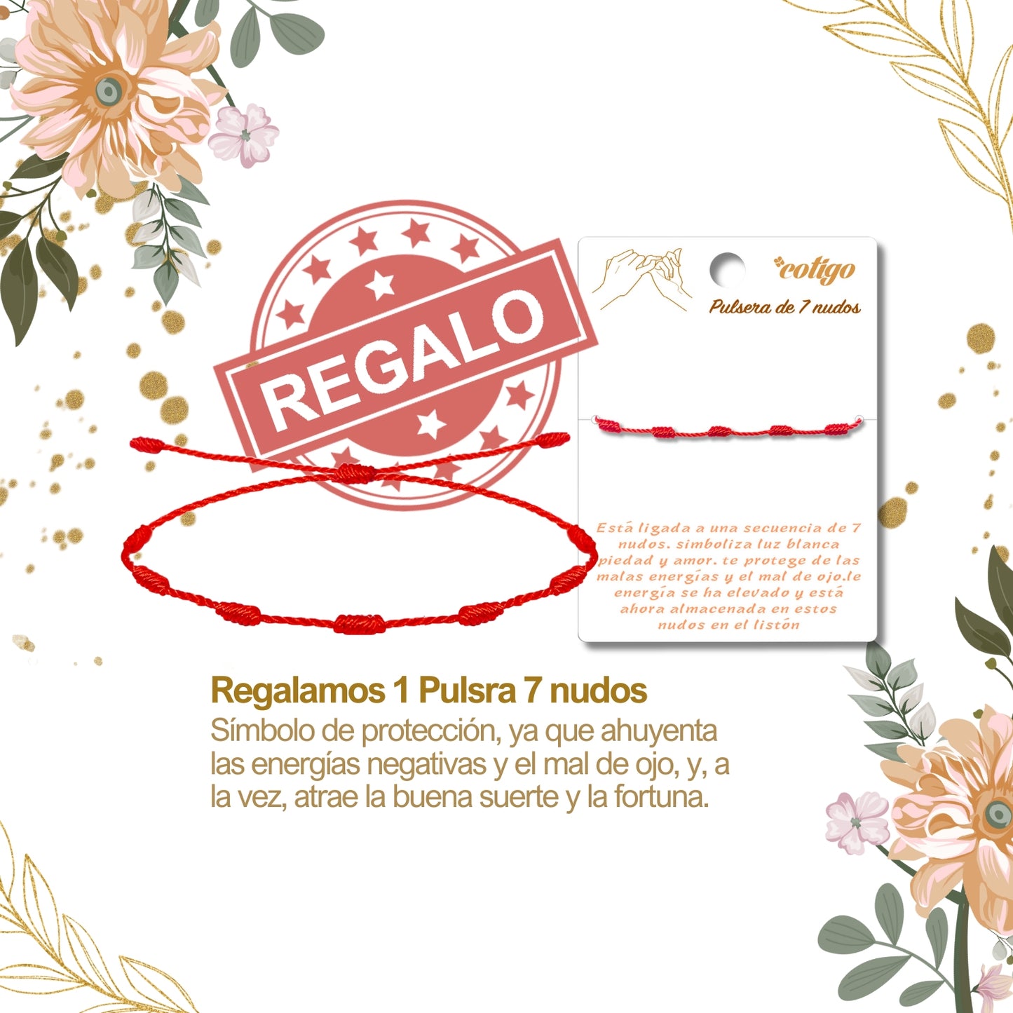 Collar con Nombre en Acero Inoxidable, Color Plateado, Incluye Tarjeta con el Significado de 60 Nombres + Caja de Regalo y Pulsera 7 Nudos de Regalo