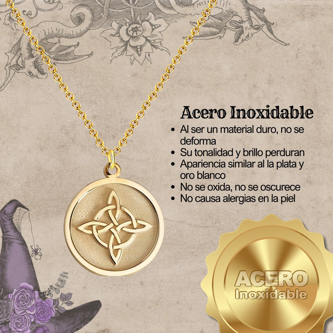 Colgante Nudo bruja Acero Dorado