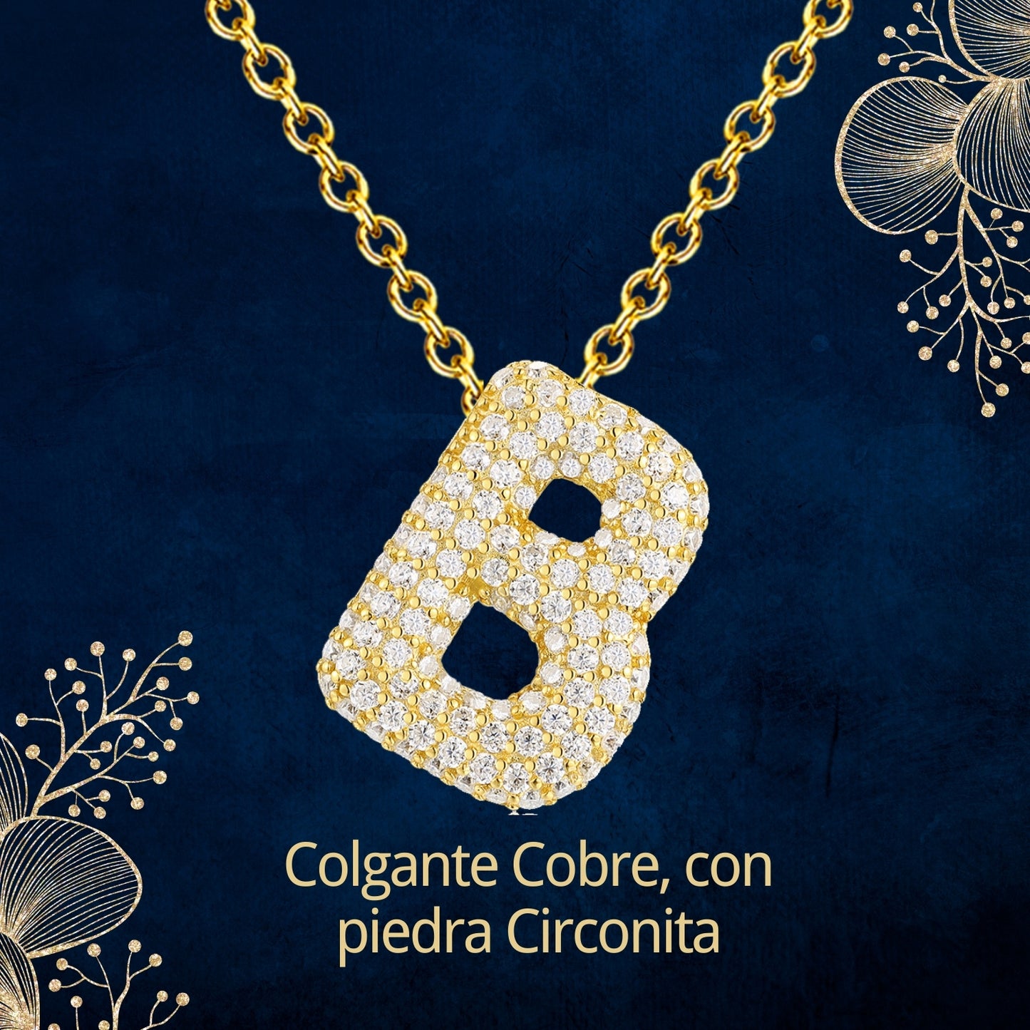 Colgante Letra inicial B con Piedra Circonita