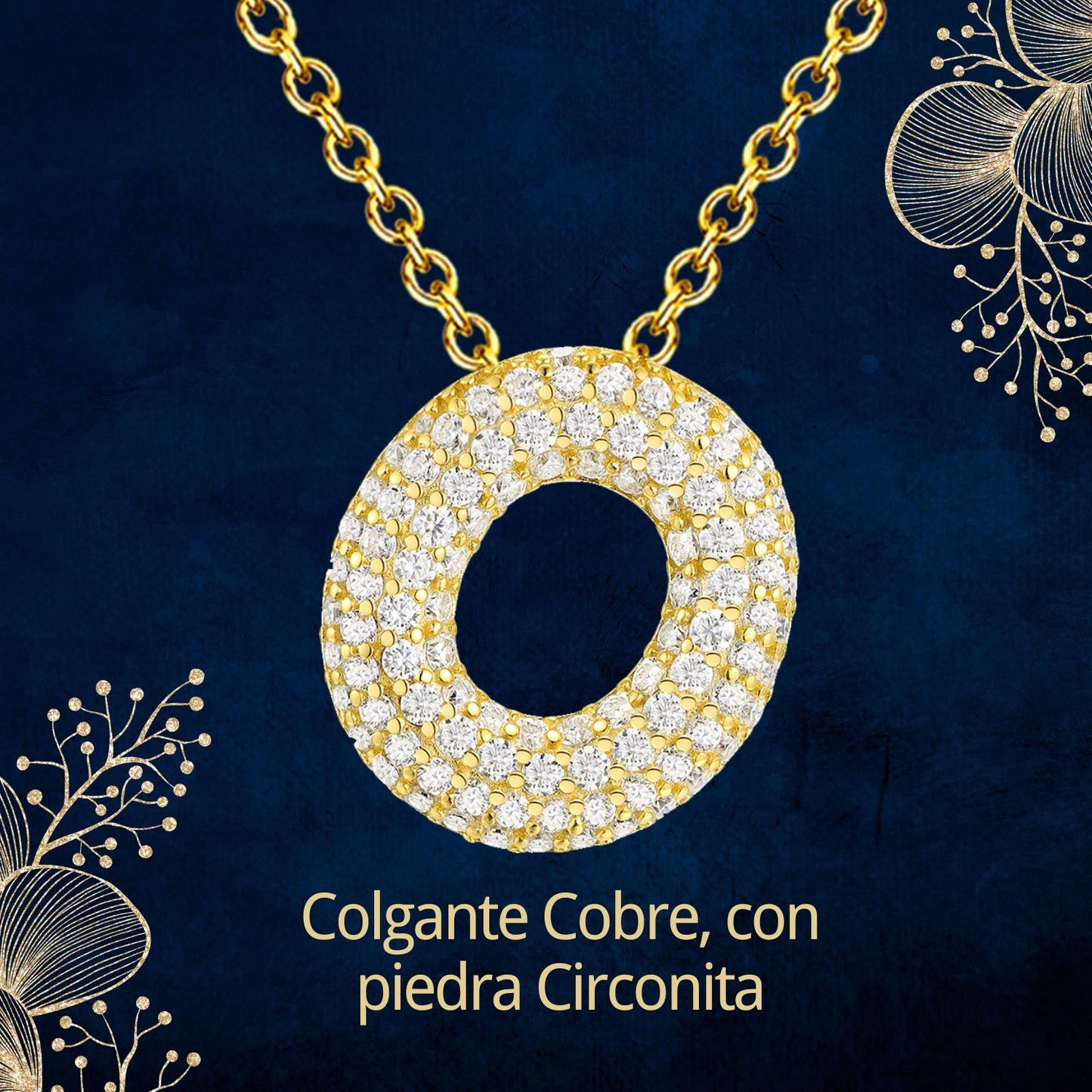 Colgante Letra inicial O con Piedra Circonita