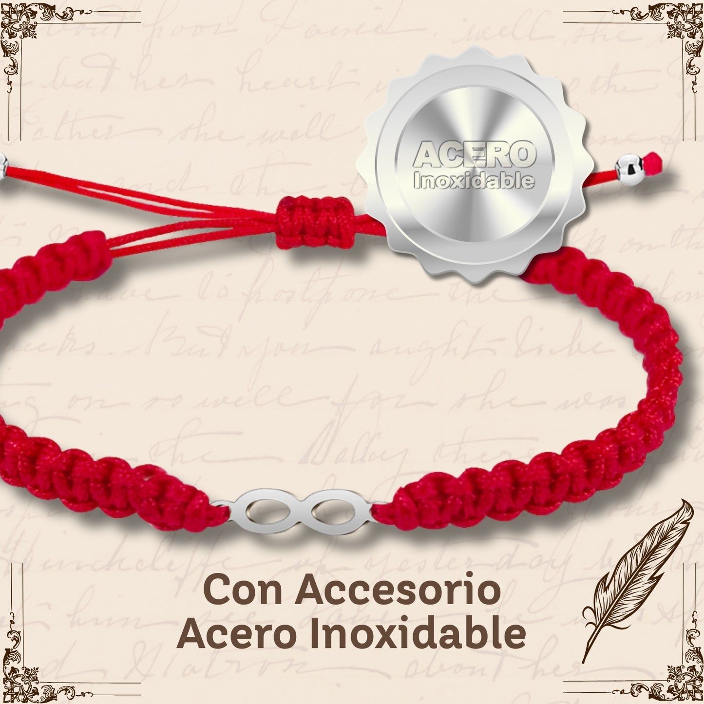 Pulsera Hilo Destino Rojo-Arbol de Vida Plateado