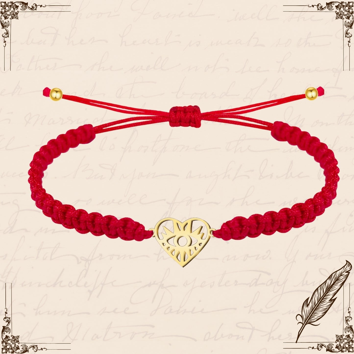 Pulsera Hilo Destino con Ojo Turco Acero Dorado