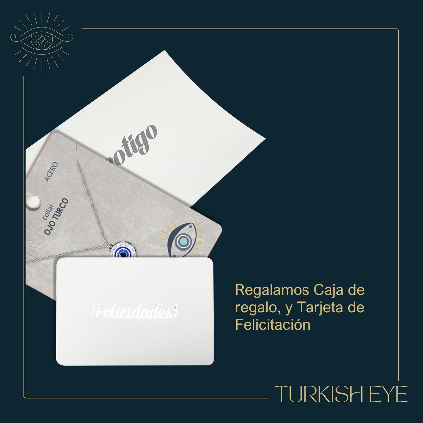 Collar Ojo turco Acero color Plateado