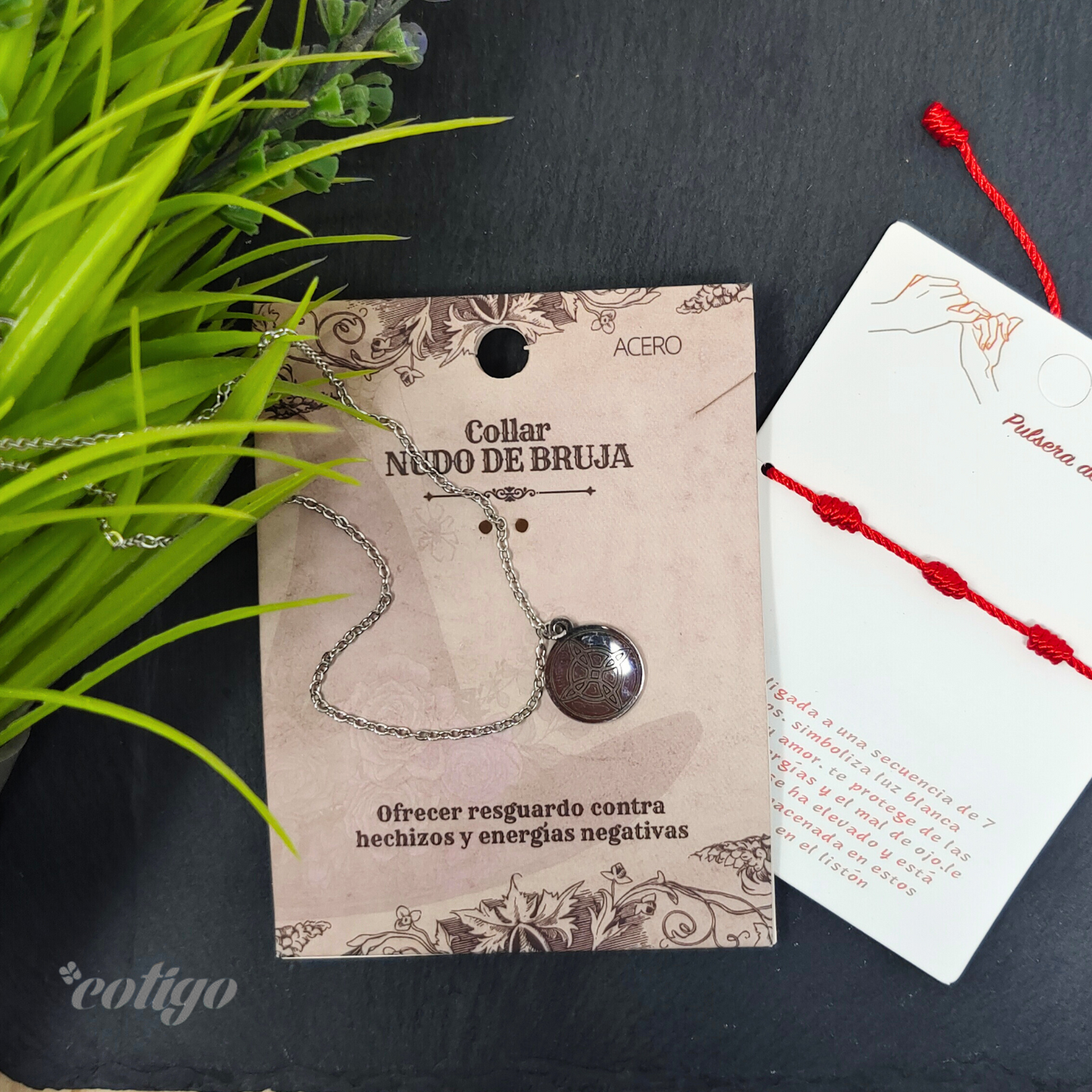 Colgante Nudo bruja Acero Plateado